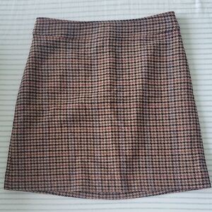 J Crew Wool-blend Houndstooth Mini Skirt